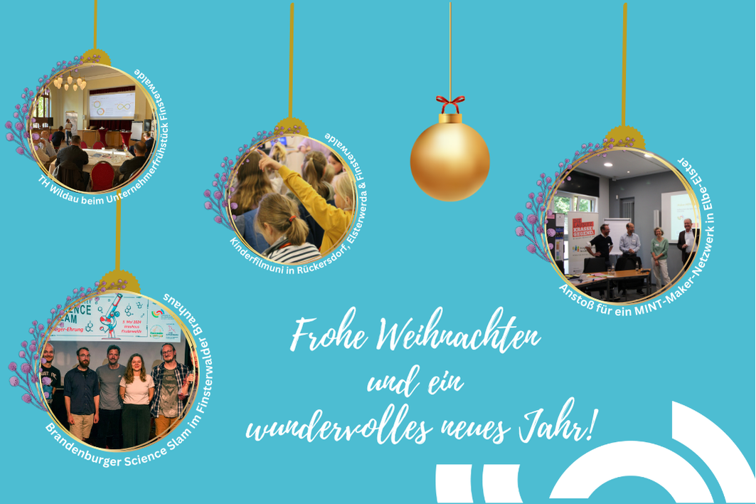 Weihnachtskugeln mit Fotos von Projekten im Jahr 2024